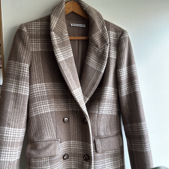 Reformation York Plaid Long Maxi Wool Coat XS - Picture 5 of 8